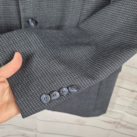Jones New York Size 40L Men's Jacket Coat Blazer Dark Gray Famous Barr Formal - Picture 6 of 13